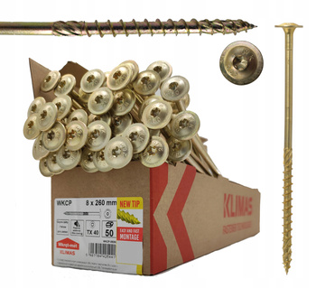 WKRĘTY CIESIELSKIE DO DREWNA TALERZOWE TORX 8x260