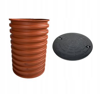 Studnia Rura karbowana trzonowa 315 0,5m + POKRYWA 50cm dekiel drenaż