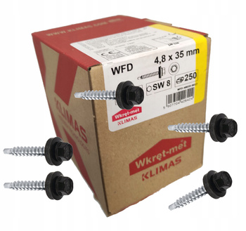 Wkręt FARMERSKI RAL 9005 250szt 4,8x35 farmer