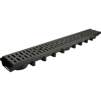 Odwodnienie liniowe z kratką czarne 1000x131x63 mm