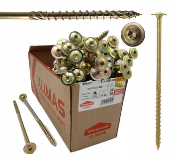 WKRĘTY CIESIELSKIE DO DREWNA TALERZOWE TORX 8x200