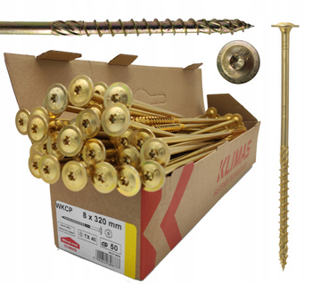 WKRĘTY CIESIELSKIE DO DREWNA TALERZOWE TORX 8x320