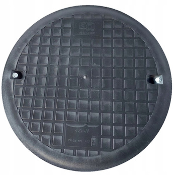 Czarna POKRYWA dekiel studzienka WŁAZ 40 karbowana