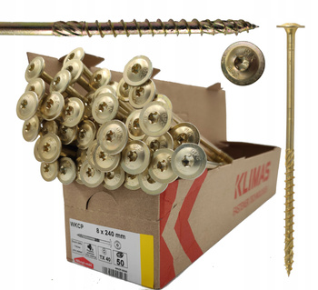 WKRĘTY CIESIELSKIE DO DREWNA TALERZOWE TORX 8x240