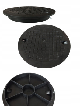 Czarna POKRYWA dekiel studzienka WŁAZ 315 karbowan