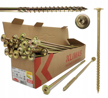 WKRĘTY CIESIELSKIE DO DREWNA TALERZOWE TORX 8x340