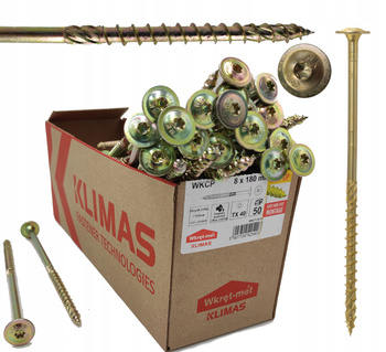 WKRĘTY CIESIELSKIE DO DREWNA TALERZOWE TORX 8x180