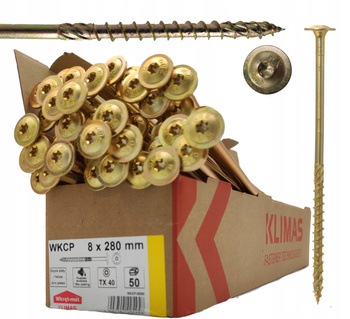 WKRĘTY CIESIELSKIE DO DREWNA TALERZOWE TORX 8x280