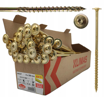 WKRĘTY CIESIELSKIE DO DREWNA TALERZOWE TORX 8x300